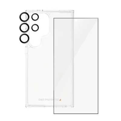 Protection Bundle Samsung S24 Ultra (Hard Case + Screen Protector + Hoops) Panzerglass - Clear